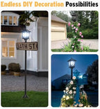 63" Solar Lamp Post Light 2 Pack, Solar Post Lights Outdoor Cool White - Image 4