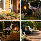 250th Anniversary Decorations,4th of July Decorations Solar Garden Lights,Fourth of July Red White and Blue Seagull Statue Solar Lights Outdoor,Patriotic Decor With Solar Lantern for Independence Day - Image 6