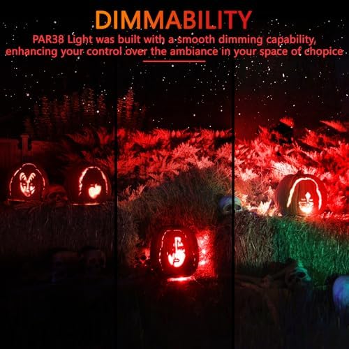 Gonhom PAR38 Flood Lights Outdoor,Dimmable LED Flood Light Bulbs,20W(Equivalent to 200W),E26 Base,Outdoor Porch,Holiday Lighting,LED Flood Light Bulb for Halloween,Christmas,4 Pack Red Green - Image 4
