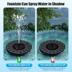 Solar Fountain Work On Cloudy Day,Solar Water Bird Bath Fountain with Faster Conversion Glass Solar Panel and Power Indicator,Built-in 2000mAh Battery,Outdoor Garden Decor(Black Panel) - Image 2