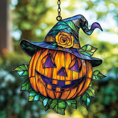 Spooky Jack-o'-Lantern Acrylic Suncatcher by AVAGAN