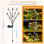 Solar Garden Lights Outdoor, 4 Pack 2-Layer Swaying Fairy Firework Lights - Image 3