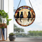 CHATYOUNG Stained Glass Window Hanging Retro Cats Themed Gifts Large 15" - Pet Suncatcher Door Garden Home Decor Christmas Mother's Day Birthday Gift for Grandma Women Mom Nana Wife Men Cat Lovers - Image 5