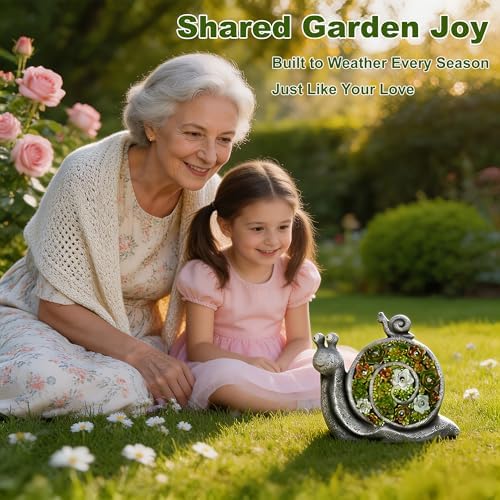 Solar Garden Snail Statue, Lawn Decor for Patio Balcony Yard - Image 4