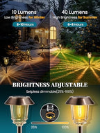 Solar Lights Outdoor Waterproof, 10-40 LM Dimmable Glass and Metal - Image 5