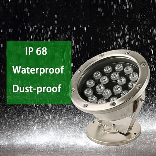 LED Underwater Pond Lights - LED Beam Spotlight, 12V Submersible LED Pool Lamp, Adjustable 180° Landscape Light, IP68 Waterproof Led Spotlight, For Garden, Fountain, Courtyard(Yellow,15W(AC12v)) - Image 4