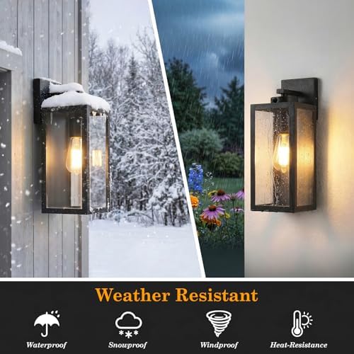 BesLowe 15" Large Upgraded Dusk to Dawn Outdoor Wall Lights, Matte Black - Image 4