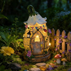 Resin Fairy Garden Statue with Solar Light Perfect for Garden Decor,12.2 in by QualityitemofgeyueyaHome