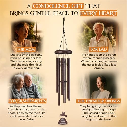 32 inch Bronze Hummingbird Memorial Wind Chimes for Loss of Loved One - Image 6