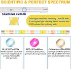 LED Plant Grow Lights Strips for Indoor Plants Full Spectrum with Auto ON & Off Timer, T5 Sunlike Grow Lights Bar Growing Lamps for Greenhouse Shelves Hydroponics Succulent, 4 Dimmable Levels - Image 4
