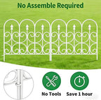 AMAGABELI GARDEN & HOME 5 Panels 32in(H)×10ft(L) Decorative Garden Fences and Borders for Dogs No Dig Metal Fence Panel Garden Edging Border Fence For Animal Barrier Fencing for Flower Beds Yard White - Image 2