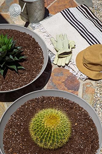 Veradek Mason Series Lane Bowl Planter-Large Round Planter for Indoor or Outdoor Tabletops/Gardens |Made from Plastic & Concrete with Drainage Holes|Modern Décor for Flowers, Succulents, Small Plants - Image 6