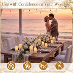 Retisee 100 Pack Waterproof Flameless Candles with Remote Timer LED Battery Operated Candles Long Lasting (H 4" 5" 6"7" x D 2.2") for Halloween Wedding Christmas Festival Home Fireplace Outdoor Indoor - Image 6