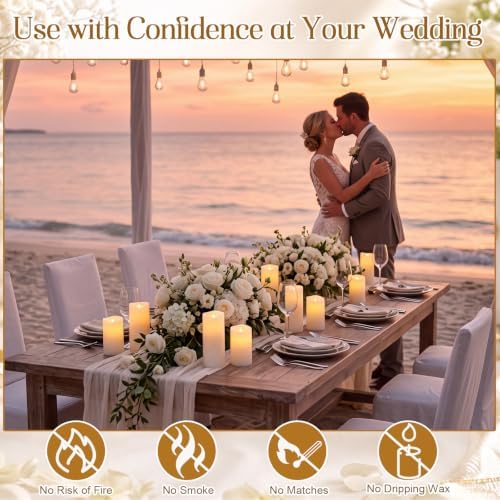 Retisee 100 Pack Waterproof Flameless Candles with Remote Timer LED Battery Operated Candles Long Lasting (H 4" 5" 6"7" x D 2.2") for Halloween Wedding Christmas Festival Home Fireplace Outdoor Indoor - Image 6