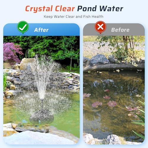 Antfraer Pond Filter with Fountain Pump, 660GPH Pond Filter Built-in U-V Clarifier, Multi-Stage Filtration Pond Filter Box with Filter Medias for Outdoor Ponds Fish Tank Waterfall Fountain - Image 2
