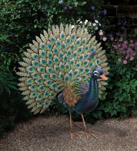 Regal Art & Gift Peacock Outdoor Statue, Decorative Garden Sculpture, Unique Metal Outdoor Figurine, Lawn Ornament Statue for Garden, Outdoor Sculpture for Yard, Wings Open, 25.25'L x9.75'W x 24.75'H - Image 2