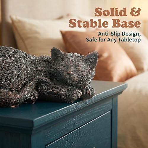 Sleeping Cat Garden Statue Outdoor Garden Decor, Resin Cat Figurine with Bronze Finish, Tabby Sculpture Outdoor Statues Decors for Patio Yard Lawn, Durable Ornament, Ideal Gift for Cat Lovers or Mom - Image 7