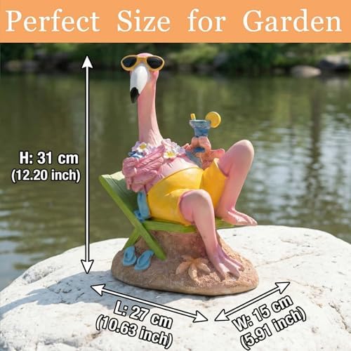 Pink Flamingo Statue Resin Outdoor Garden Decor, Tiki Bar Yard Art - Image 5