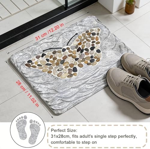 GZHERVICES Garden Decor, Double Footprint Stepping Stones, Pebble Path Stones, Outdoor Decorative Commemorative Stepping Stones, Handcrafted Outdoor Courtyard Lawn Path Accents(Multi-Colored-D) - Image 4