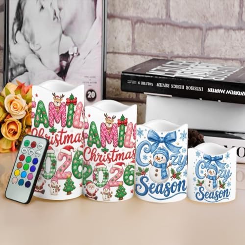 Christmas Embroidery Color Changing Electric Candles, 4 Pack - Image 4