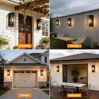 14" Motion Sensor Outdoor Wall Lights Fixture, E26, Black, 2-Pack - Image 7
