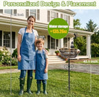 Solar Metal Heart Bird Bath for Outside, 48"H 14"Dia Removable Bowl,3.5 D - Image 2