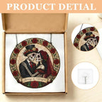 Personalized Skeleton Couple Stained Glass Suncatcher, Gothic Wedding Skull Window Hanging Decor with Name, Romantic Love Sun Catcher Couples Anniversary Wedding Gift for Halloween Gothic Décor 11.81" - Image 4