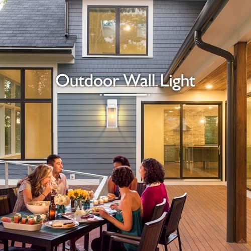 BesLowe Outdoor Wall Light, Modern Exterior Porch Sconce Lighting, White - Image 5