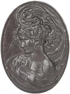 Sungmor Brown Cast Iron Wall Decor,Oval-shaped Classical Lady Relief Plaque by Sungmor