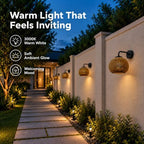Outdoor Wall Light, Rattan-Style Wall Sconce for Covered Porches - Image 7