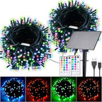 118Ft Solar String Lights Outdoor Waterproof Color Changing with Remote by Hozplex