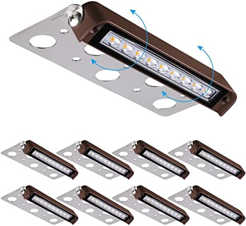 LEONLITE 8-Pack 7 Inch LED Hardscape Lighting, 2700K Soft White by LEONLITE