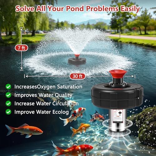 Pond Fountain Aerator, 1HP 110V 15000GPH Floating Fountain Pump for Ponds - Image 4