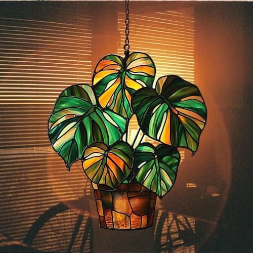 Monstera Plant Pot Acrylic Suncatcher - Image 7
