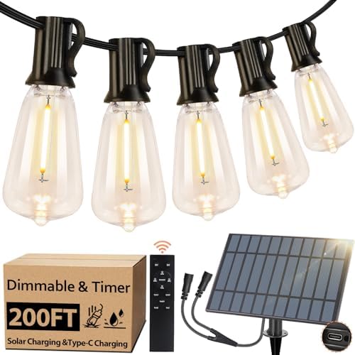 200FT Solar String Lights Outdoor Waterproof, ST38 LED Lights String by BestChoiceforYourLife