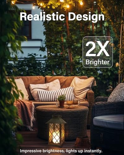 2 Pack 14'' Durable Tempered Glass Solar Lanterns Outdoor Waterproof - Image 5