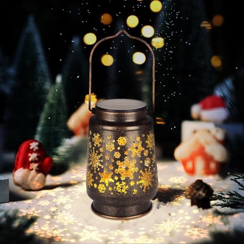 2 PCS Outdoor Lanterns Solar Powered Waterproof Decorative Hanging, Solar Power Lanterns for Outside, Christmas Gifts for Women, Flower Decor for Garden Lawn Backyard Front Porch - Image 5