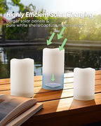 Homemory Solar Candles Outdoor Waterproof, Dusk to Dawn Sensor, 3"x4"5" 6" - Image 2