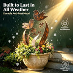 Bird & Wildflower Metal Garden Stake, Decorative Plant Stakes with Floral Design Handmade Flower Shaped Sculpture, Rustic Garden Art Decor Gift for for Flower Bed Planters Patio & Lawn Lovers(2PCS) - Image 3