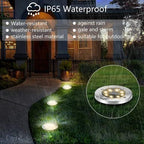 ZGWJ Solar Ground Lights Outdoor, 8 LED Waterproof Warm White,16 Pack - Image 6