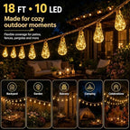 Solar String Lights Outdoor, 18Ft 10 LED Boho Rope Lights with Warm White Bulbs, Solar Powered Patio Lights with 8 Modes, Waterproof, for Garden Porch Decor (24, Warm White, 10m) - Image 7