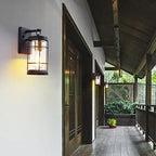 Exterior Wall Light Vintage Rust Kerosene Style Wall Lantern Outdoor Wall Light,Porch Sconces Waterproof Metal Wall Sconce Lighting Wall Lamp for Front Door(Bulb Not Included) - Image 5