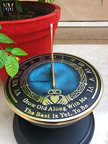NauticalMart Personalized Grow Old Along w/Me Sundial Gift - 10 Inch Brass Sundial for Bride and Groom - Decorative Garden Sundial with Roman Numerals - Ideal for Weddings and Anniversaries - Image 4