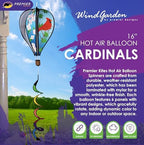 Hot Air Balloon Hanging Garden Spinner 16" - Vibrant Cardinals Design, Weather-Resistant Outdoor Decor, Durable & Lightweight for Patios, Yards, and Gardens - Eye-Catching Wind Spinner - Image 2
