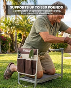 Aimerla Foldable Garden Kneeler Seat Heavy Duty [Upgraded Widened Thick Kneeling Pad] Garden Stool with Large Garden Tool Bags with Pockets - Portable Garden Bench Gardening Gifts for Parents - Image 6