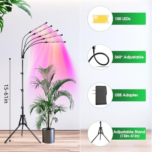 Wolezek Grow Lights for Indoor Plants with Stand, Red Blue Full Spectrum - Image 7