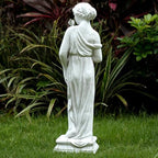 Outdoor Statue with Birdbath Bird Bath Bowl, Nymph Sculpture Goddess of Greek Mythology Roman Style for Patio Yard Lawn Porch Decor, Grey (Nymph) - Image 5