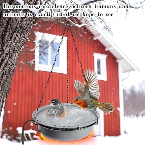 Adnee 1 Set 100W Thermostatical Hanging Heated Birdbath for Winter Outdoor - Image 7