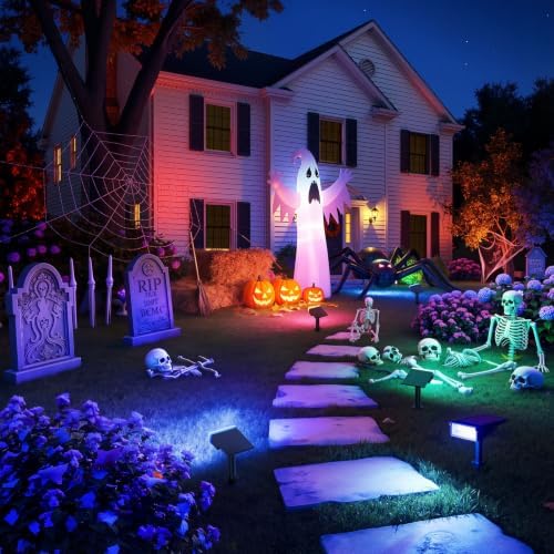 Consciot Smart Solar Spot Lights Outdoor, RGBTW Halloween Solar Lights - Image 2