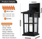 BesLowe 2-Pack Outdoor Wall Light Fixtures, Exterior Porch Lights, Black - Image 7